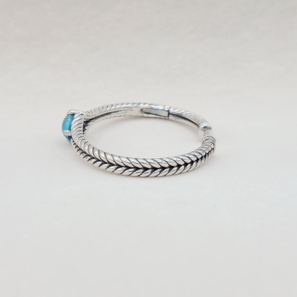 David Yurman Chatelaine Blue Topaz Diamond Bracelet - Picture 6 of 12